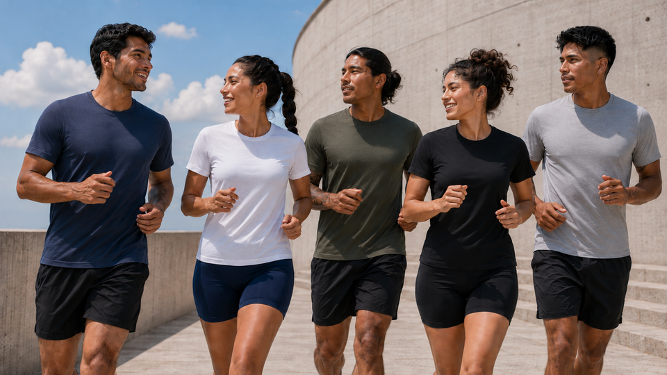 Grupos de running con remeras deportivas de poliamida Muven